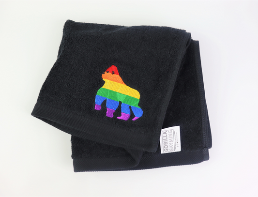 Custom GorillaGayming Embroidered Gym Towel - 100% Cotton (Black)