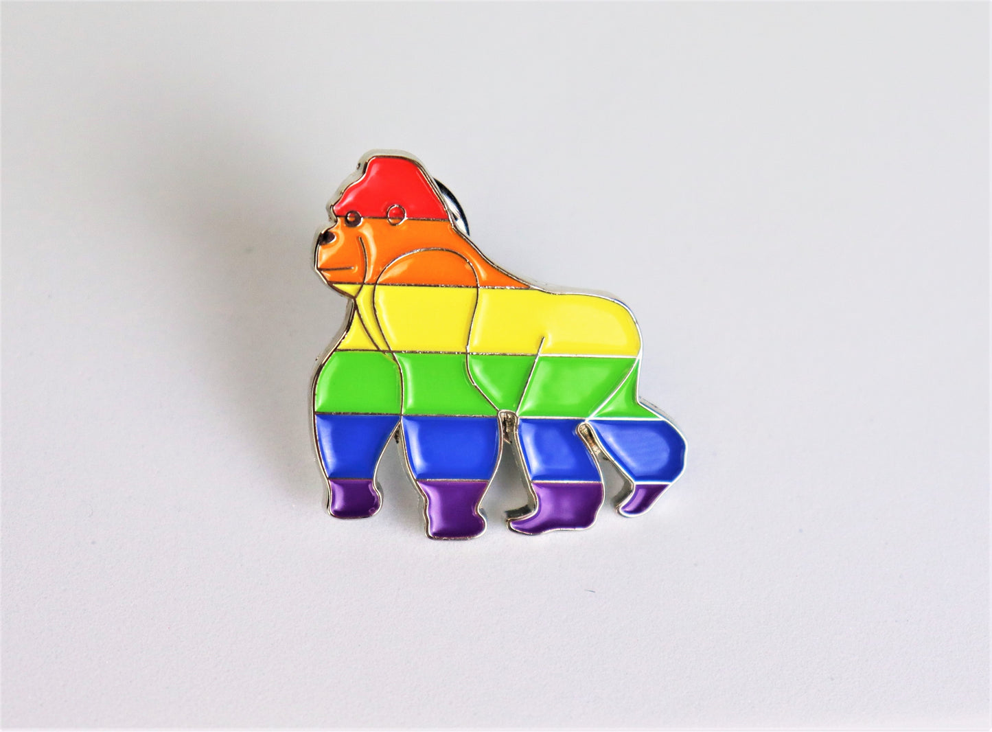 GorillaGayming Enamel Rainbow Gorilla Badge